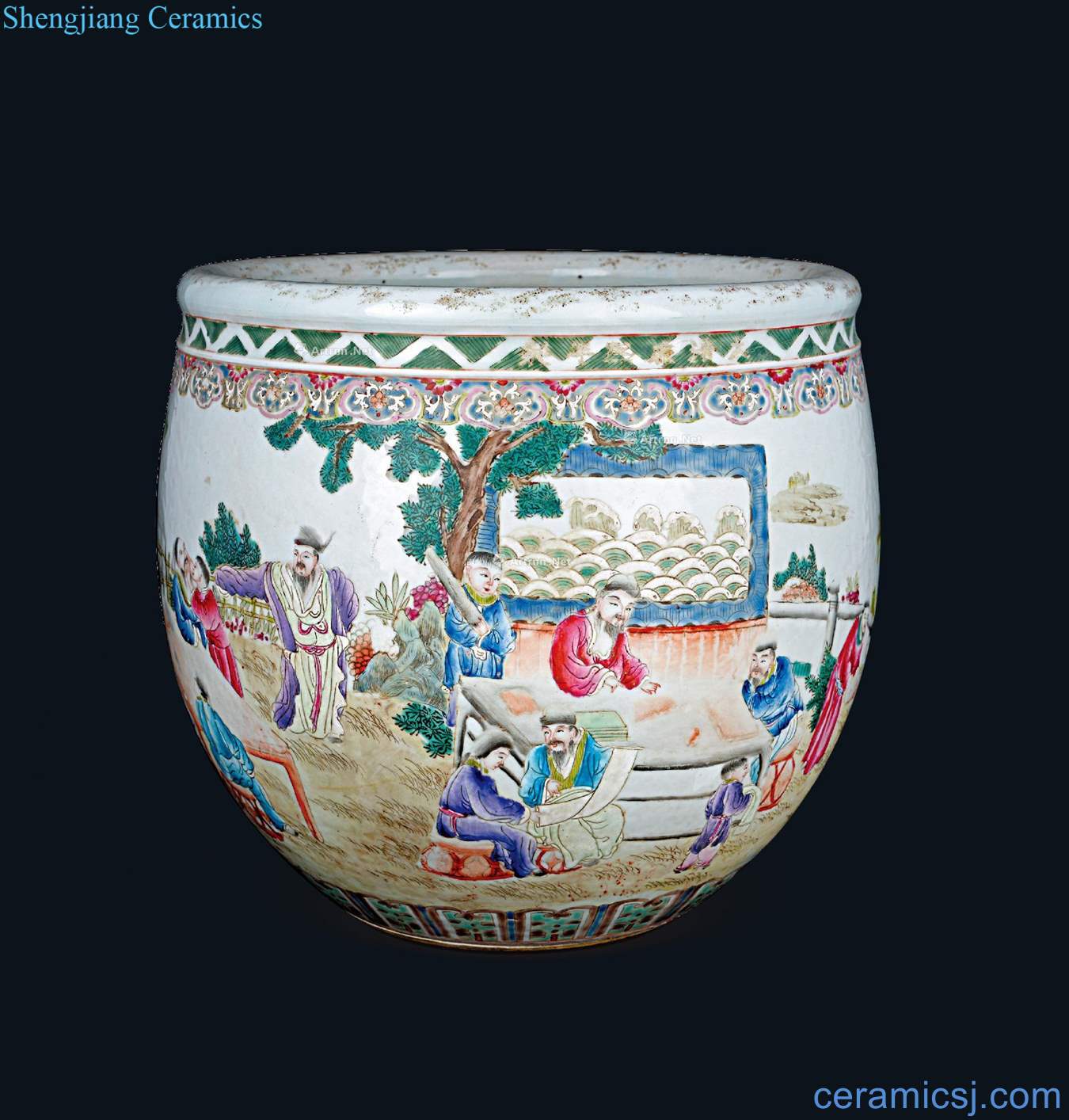 The qing emperor kangxi pastel painting cylinder