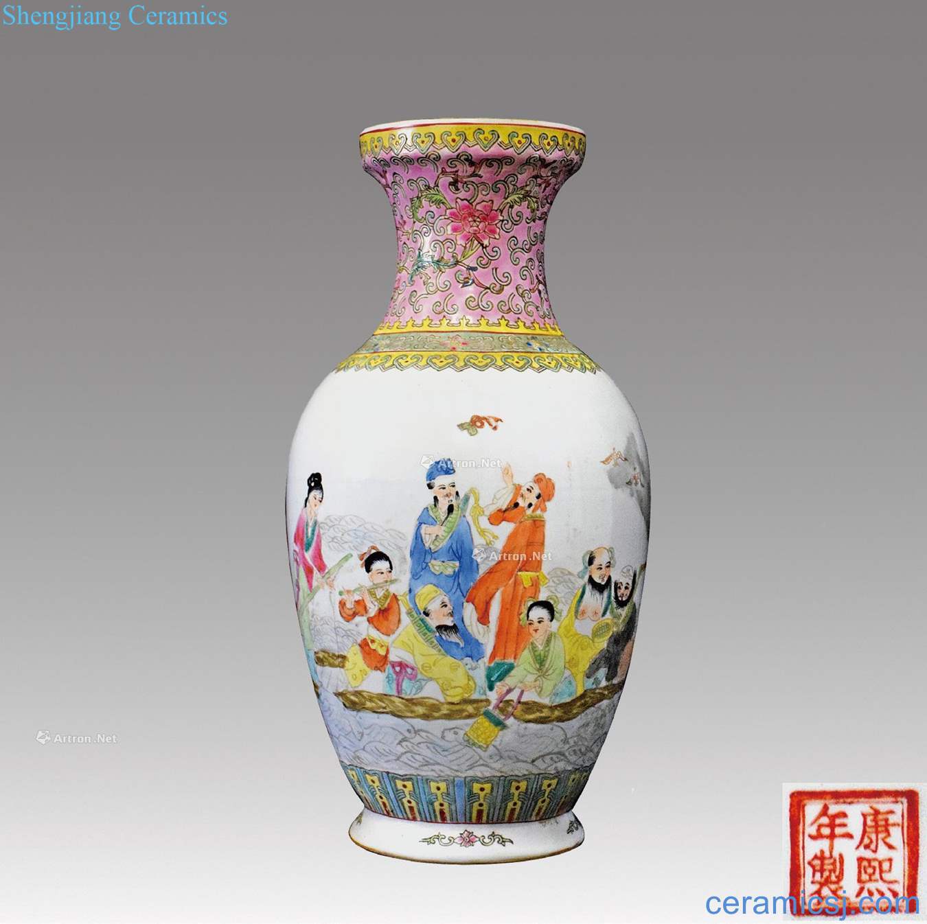 Pastel reign of qing emperor guangxu of the reward bottle