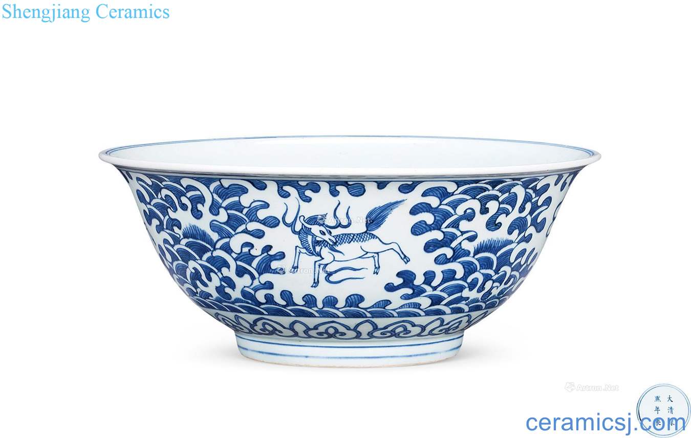 qing Blue sea grain big bowl