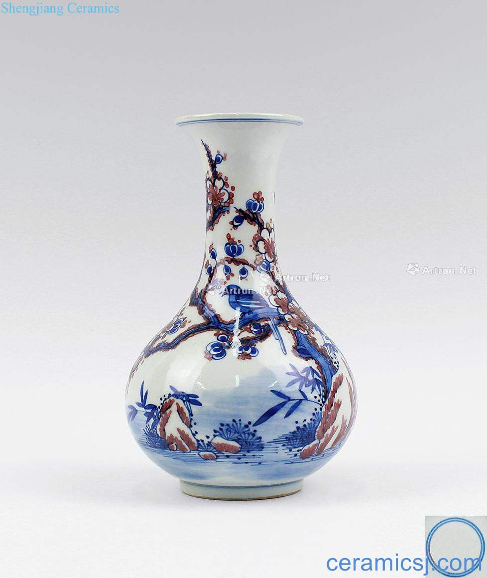 Blue and white youligong, qing kangxi, beaming okho spring bottle