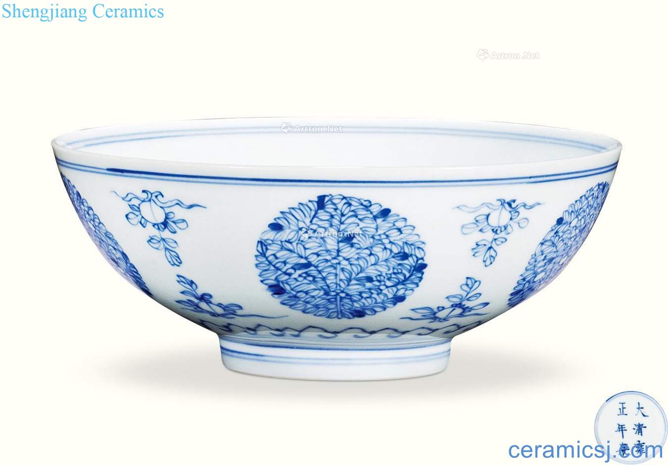 Qing yongzheng blue and white pattern bowl