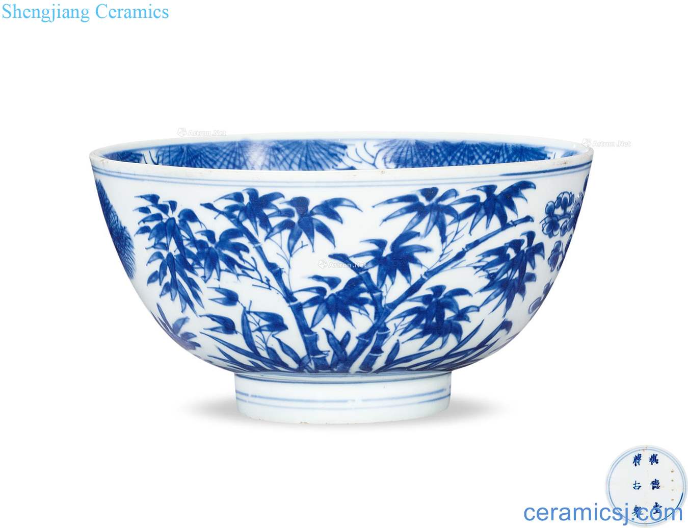 The qing emperor kangxi Blue and white, poetic figure bowl