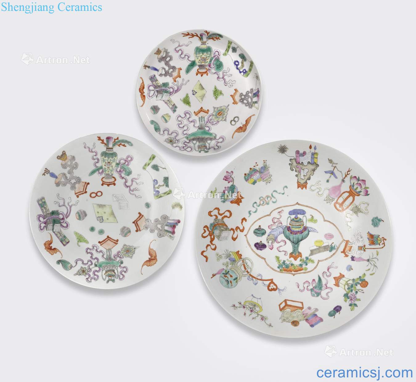 Jiaqing and Daoguang marks, newest the Qing/Republic period AN ASSEMBLED FAMILLE ROSE PARTIAL DINNER SERVICE