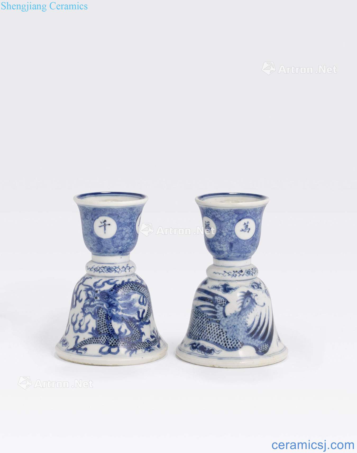 Newest the Qing/Republic period A PAIR OF SMALL DRAGON AND PHOENIX based STANDS