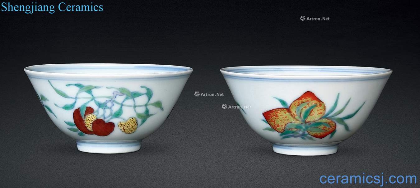 Qing yongzheng bucket color sanduo lines (a) small cup