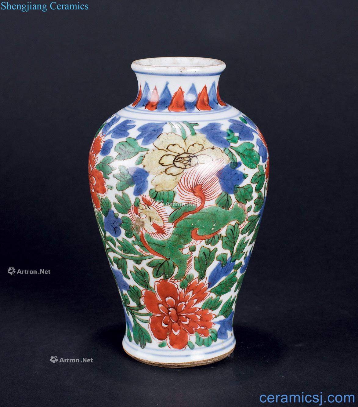 Qing shunzhi Colorful wear pattern in a small lion