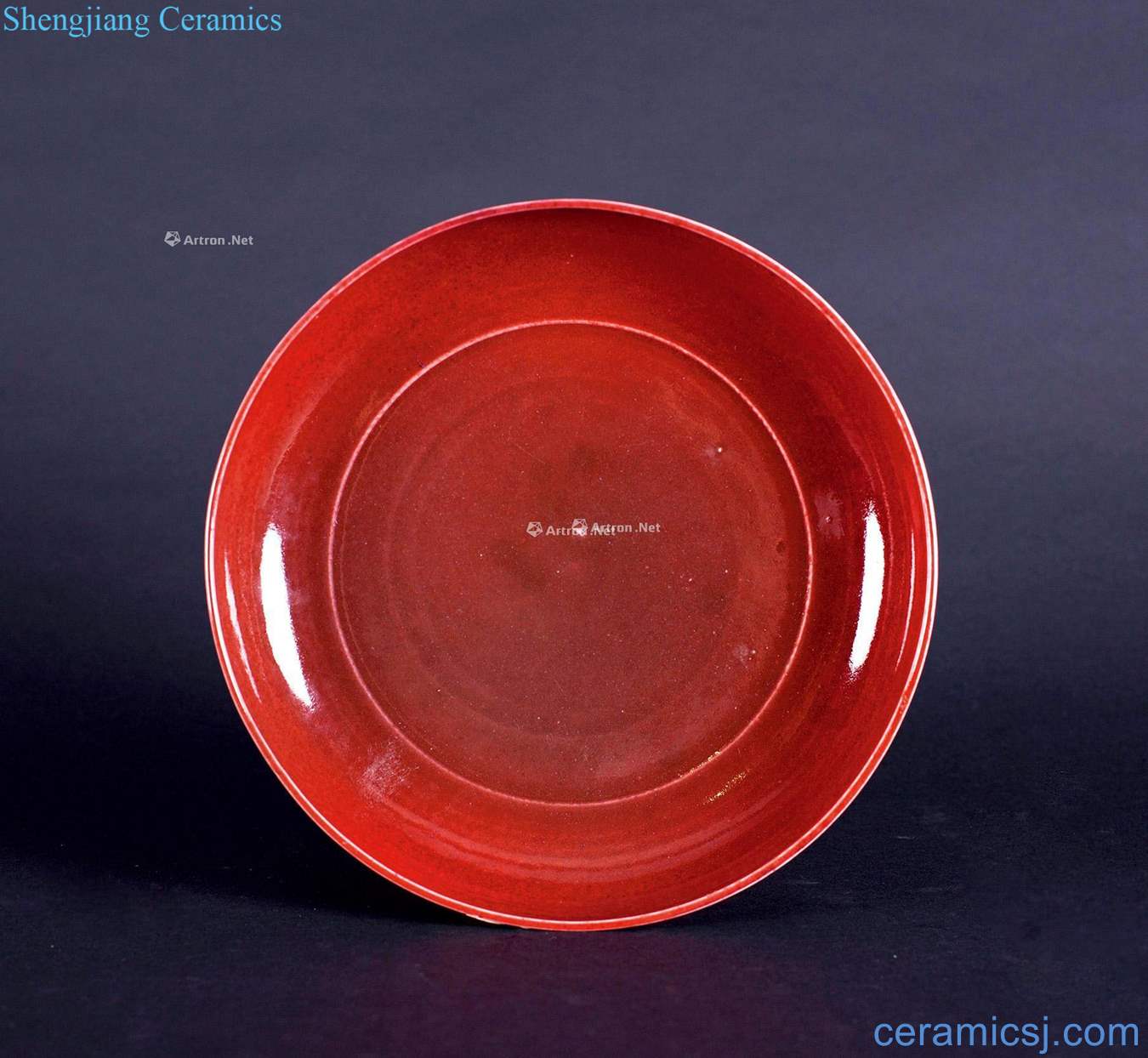 Ming Bright red glaze nest dish