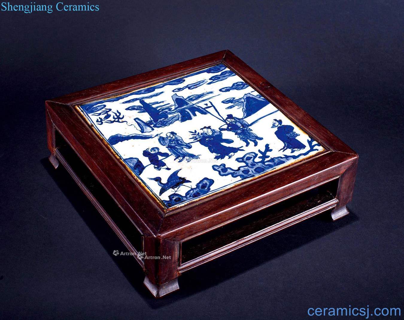 Ming wanli Blue fairy birthday chart porcelain plate