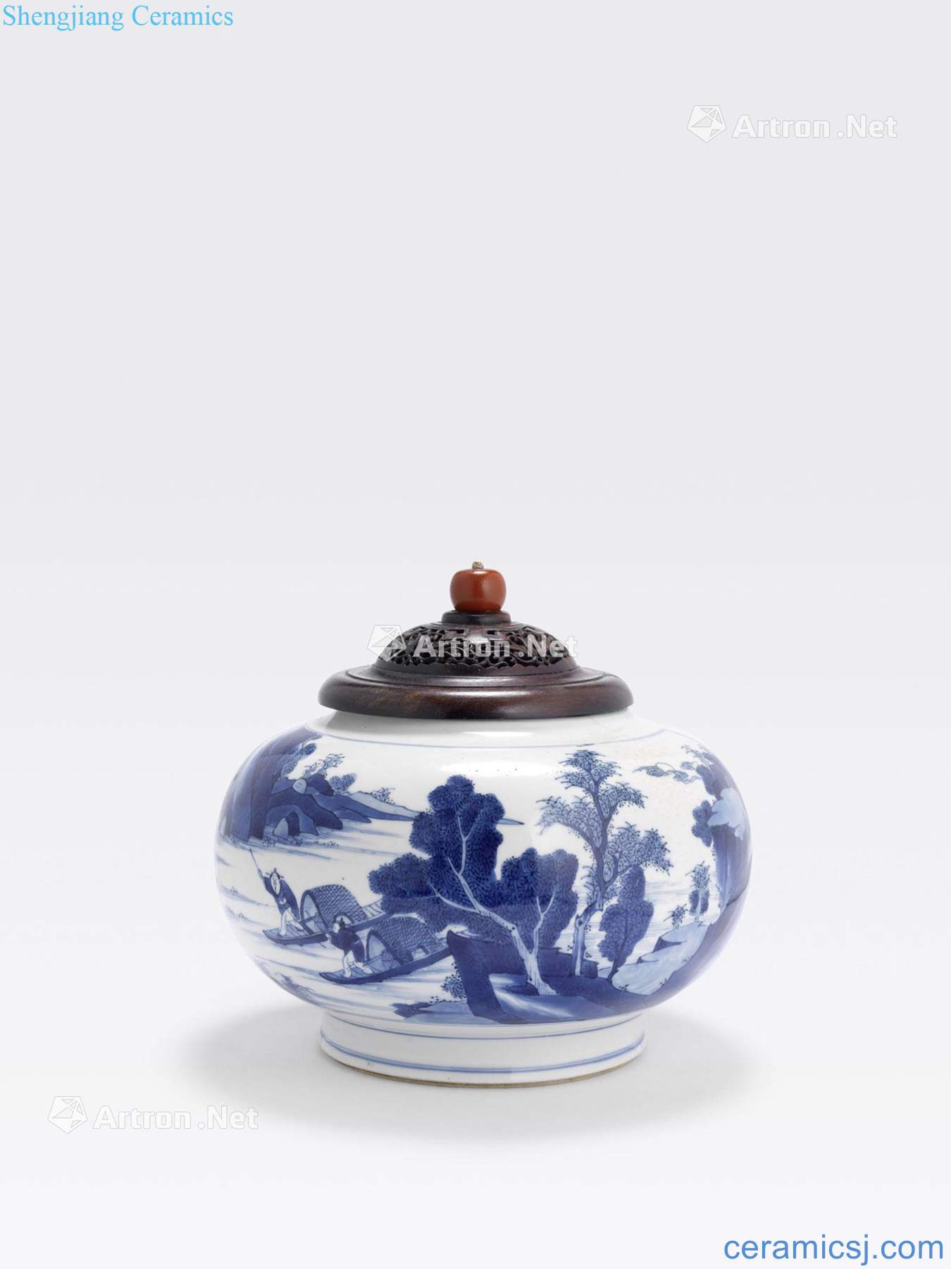 Kangxi A BLUE AND WHITE GLOBULAR VASE