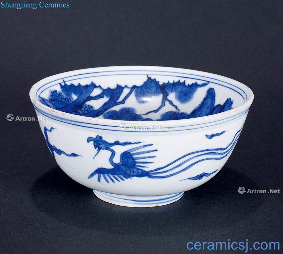 Ming wanli Stories of blue and white lines zhuge bowl