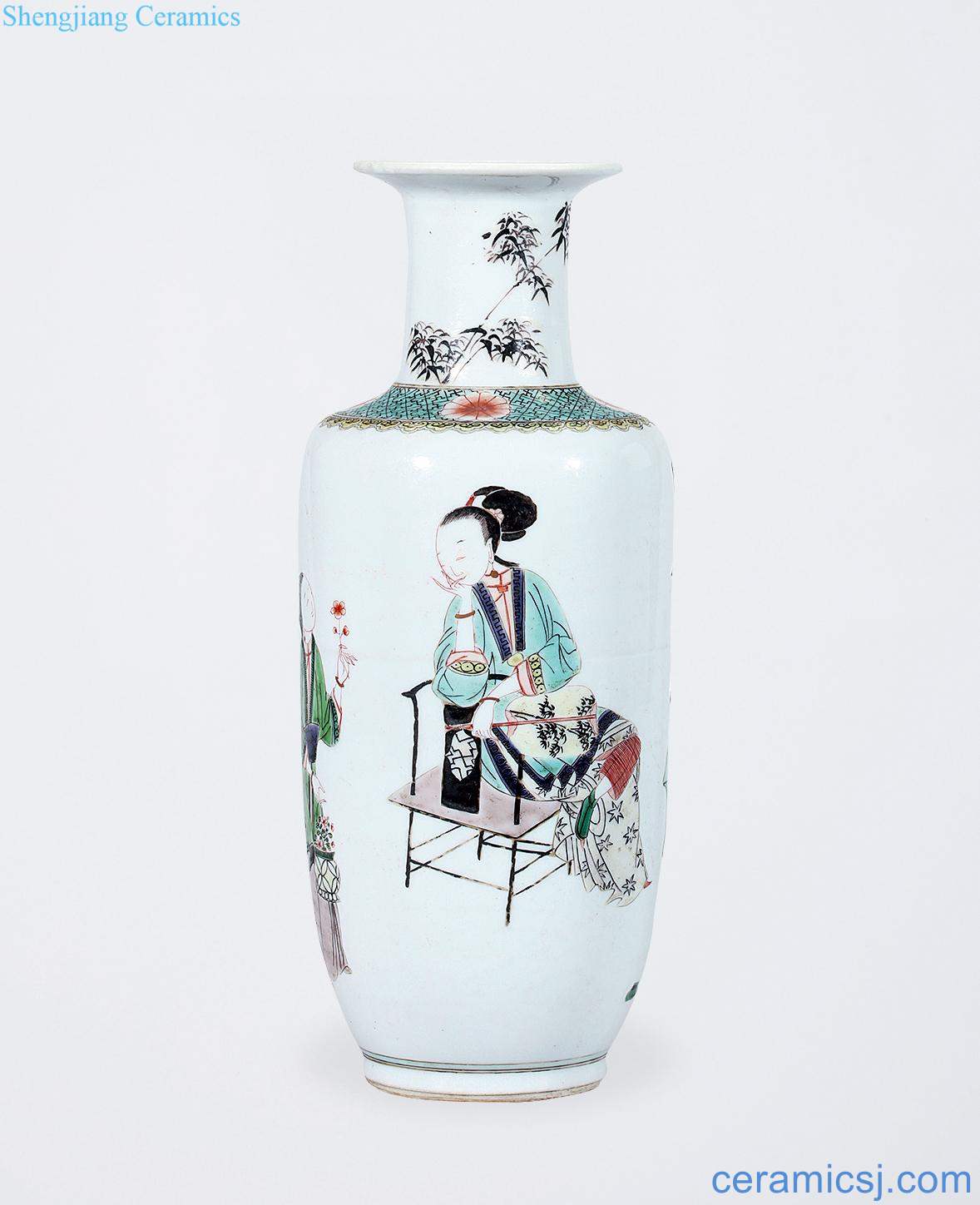 The qing emperor kangxi two Joe figure who bottle