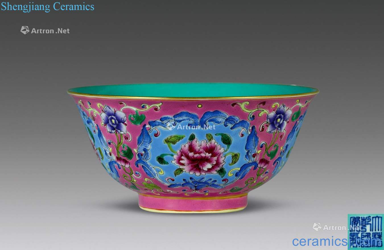 Qianlong red bottom enamel bowls