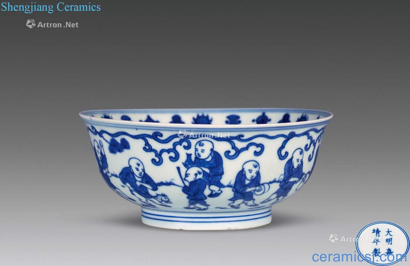 Ming jiaqing figure baby play bowls