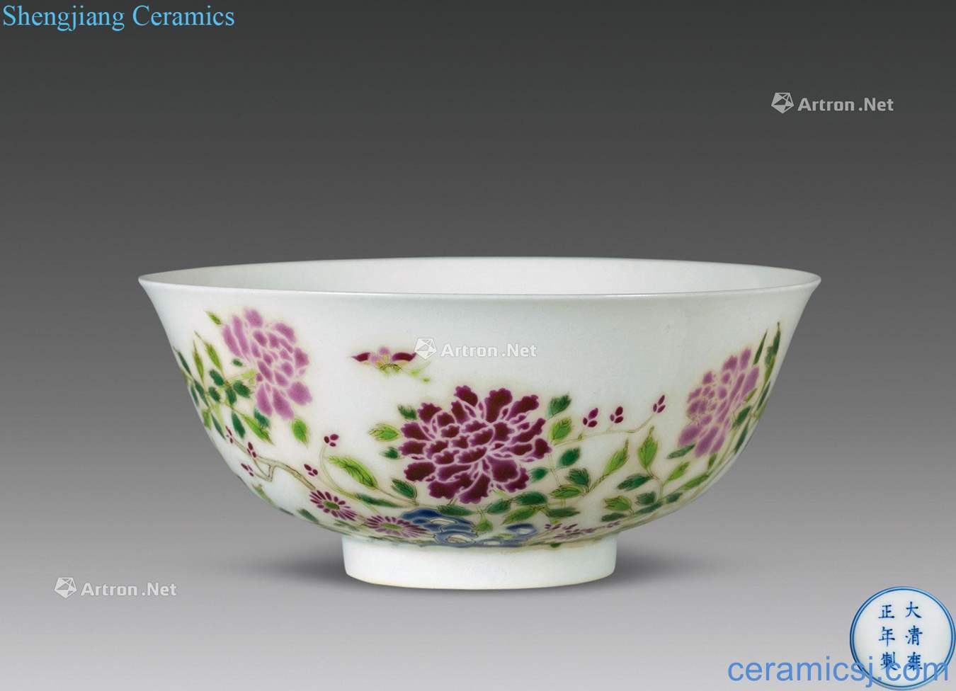 Yong zheng famille rose flower bowl