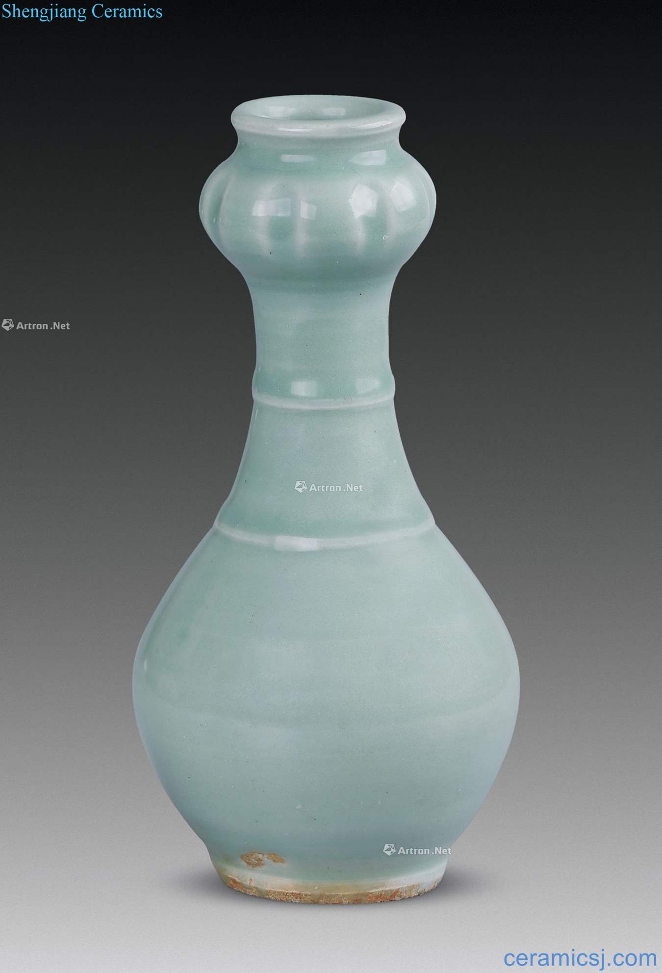 The song dynasty longquan celadon String lines garlic bottle (a)