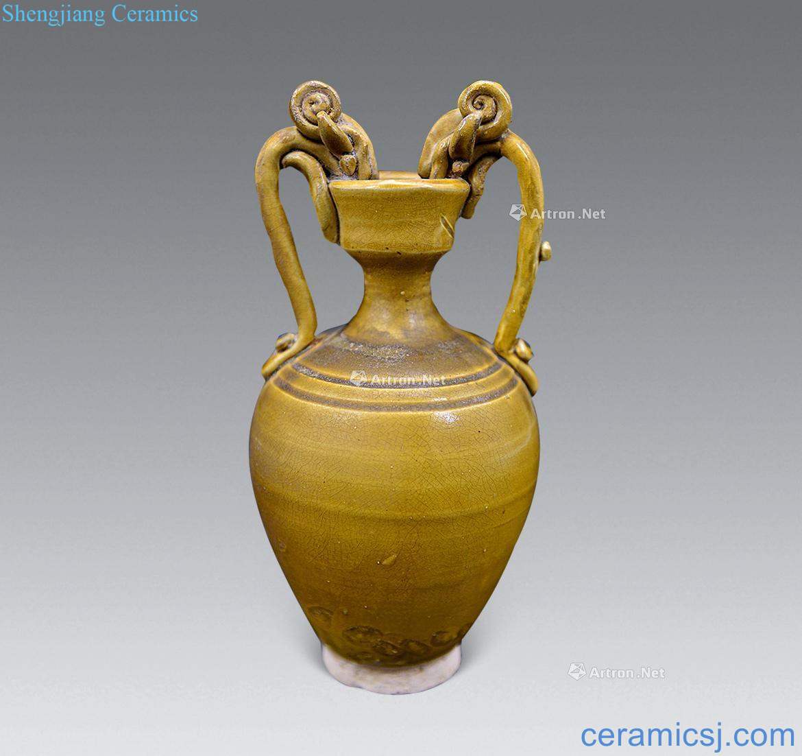 The song dynasty Yellow glaze help ssangyong bottle mouth