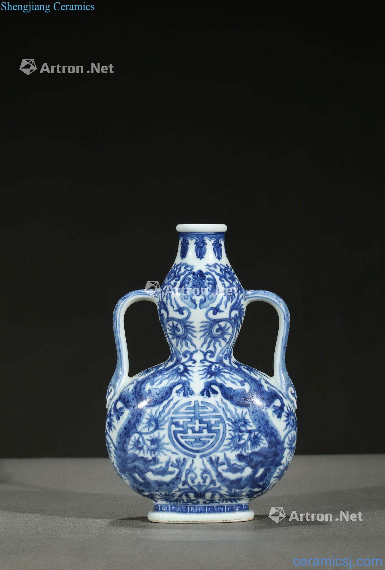 qing Blue and white dragon ruyi