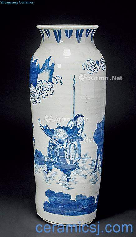Qing dynasty blue and white tube bottles