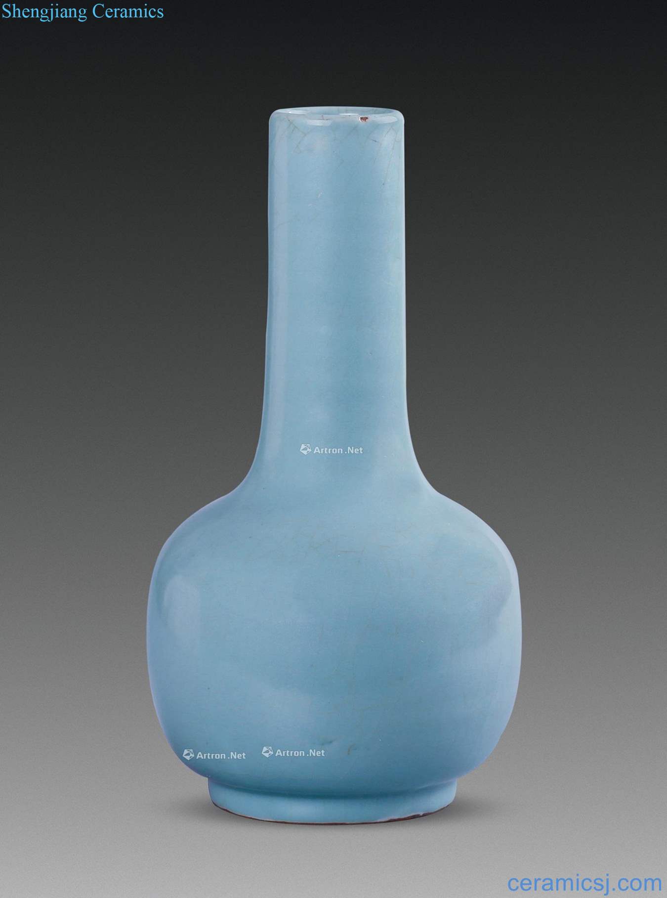 The song kiln powder blue glaze Straight flask (a)