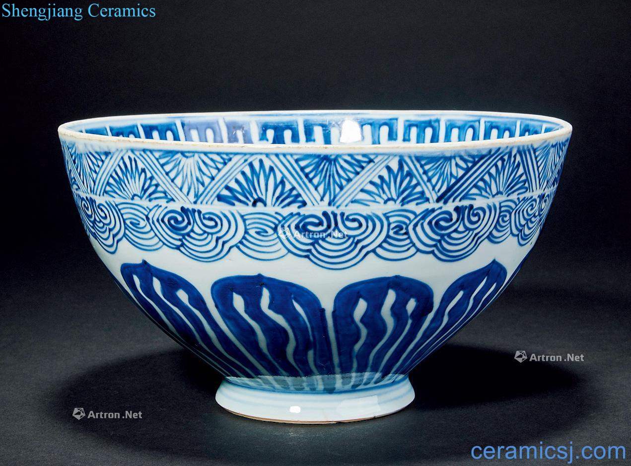 qing Blue and white flower heart bowls