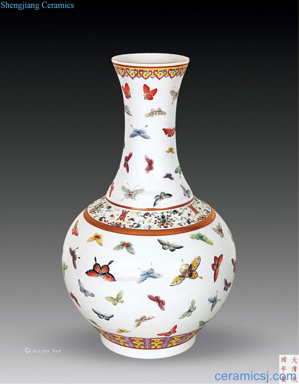 Pastel reign of qing emperor guangxu the butterfly bottle (a)