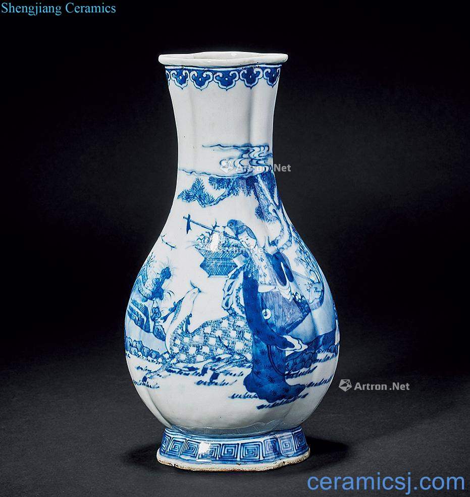 Qing dynasty blue-and-white mago life of bottle