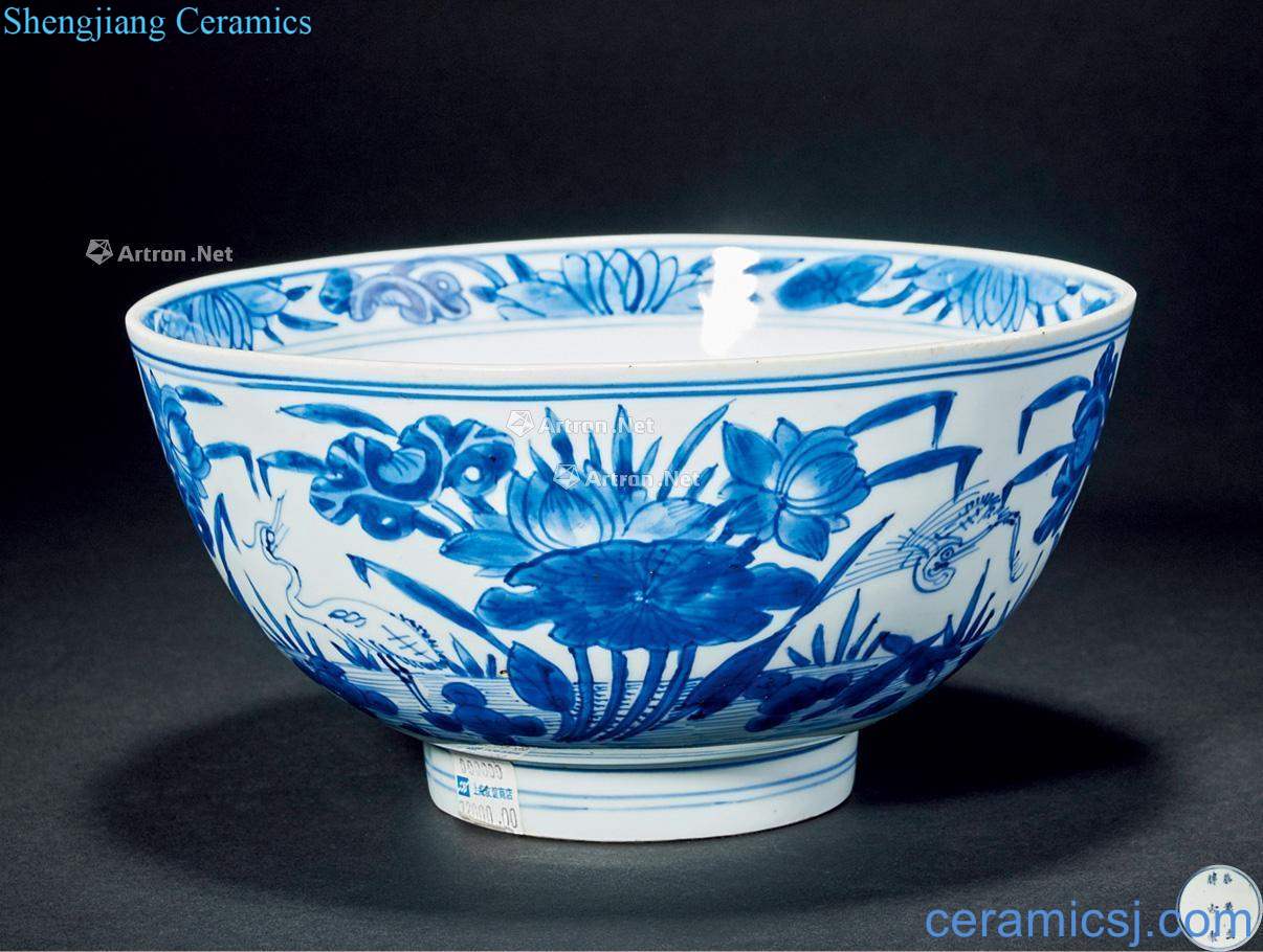 Qing ShenDeTang Blue and white lotus bowl