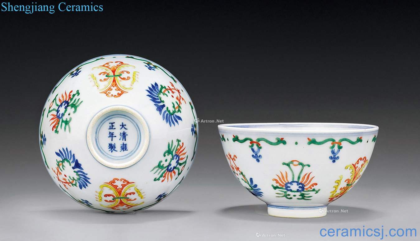 Qing yongzheng bucket honeysuckle treasure phase pattern bowl