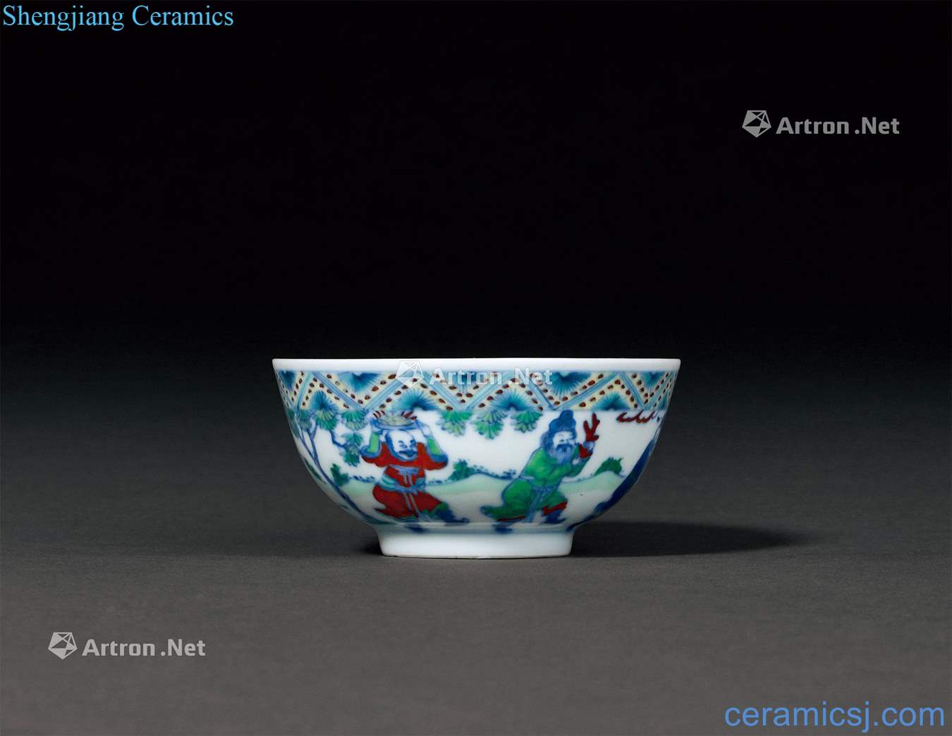 Qing yongzheng bucket color figure small bowl eight pretty up chunks