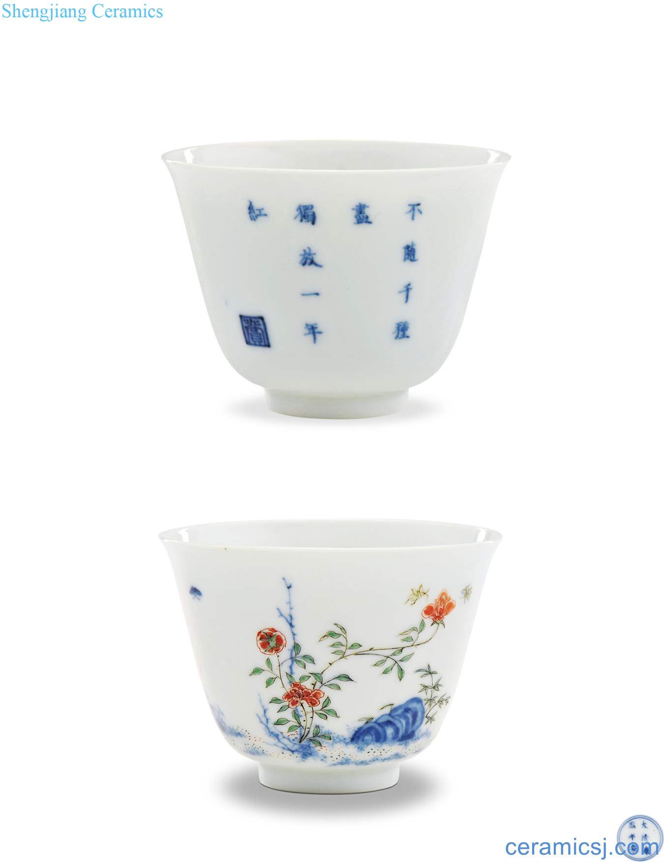 The qing emperor kangxi colorful flora cup