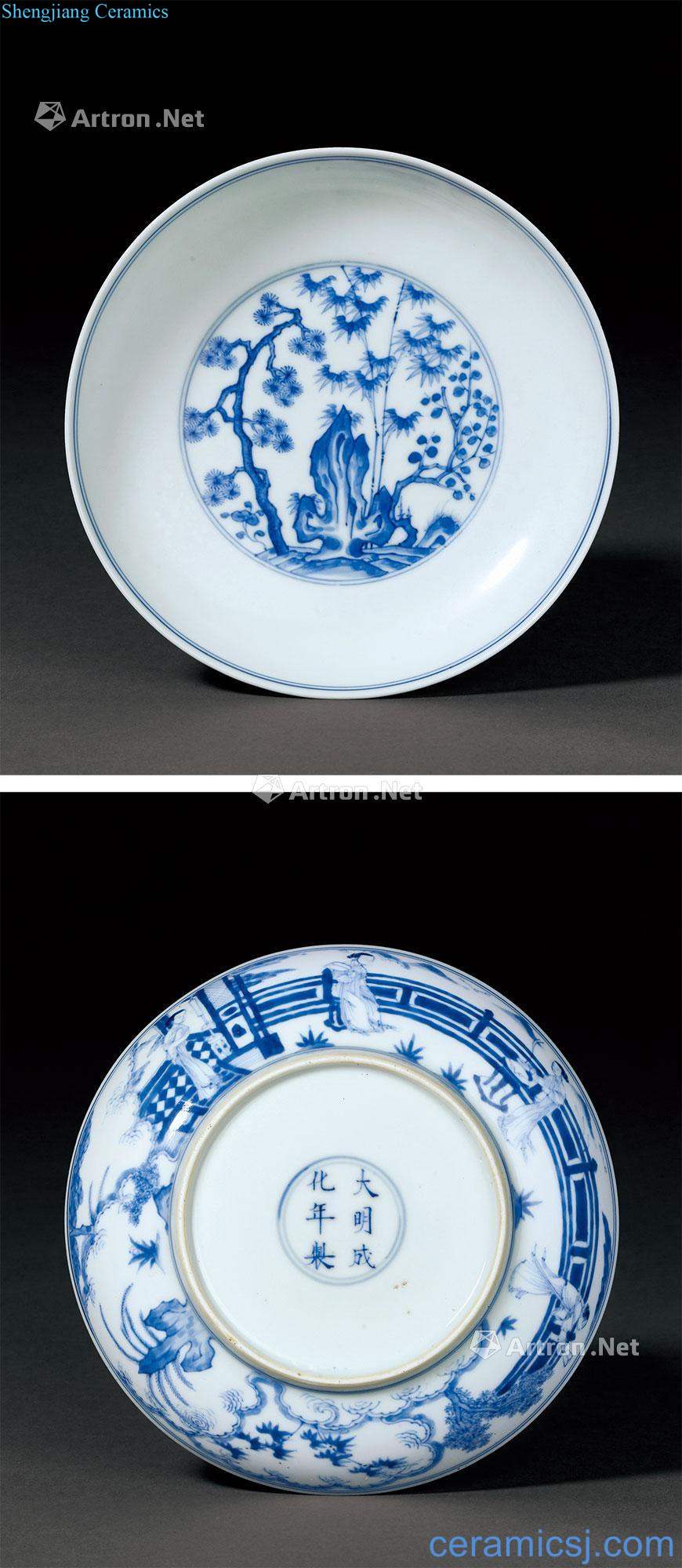 Qing yongzheng Blue and white, poetic figure