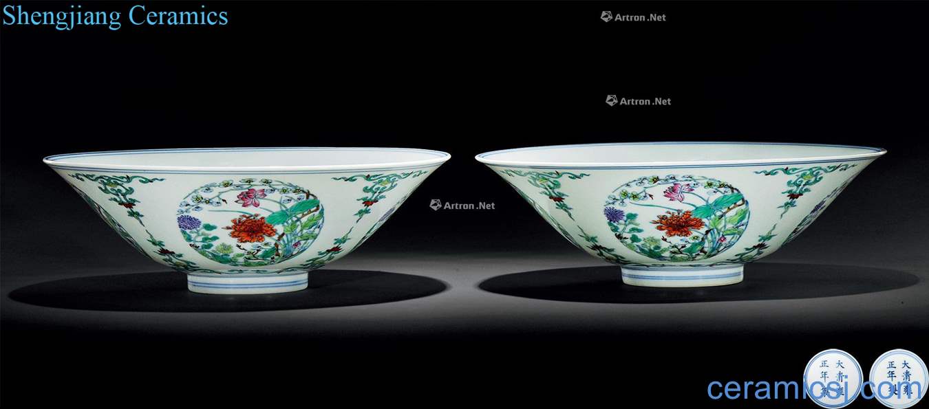 Qing yongzheng bucket color lines at upstream bowl "flower" (a)