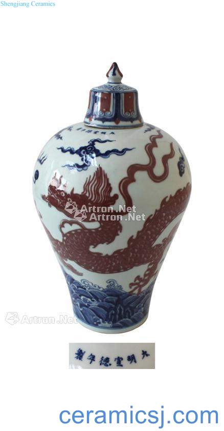 Blue and white youligong YunLongWen plum bottle (a)