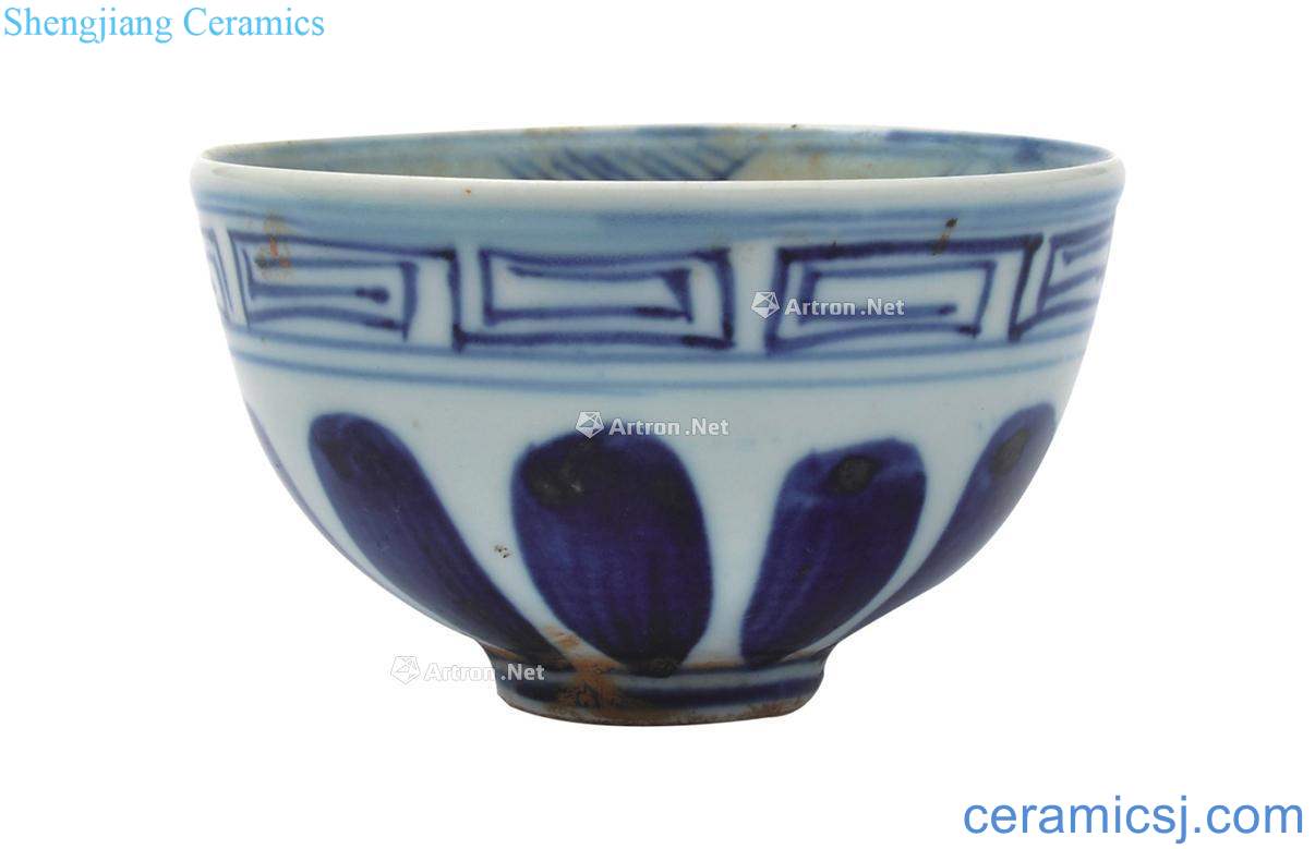 Blue and white pressure hand cup (a)