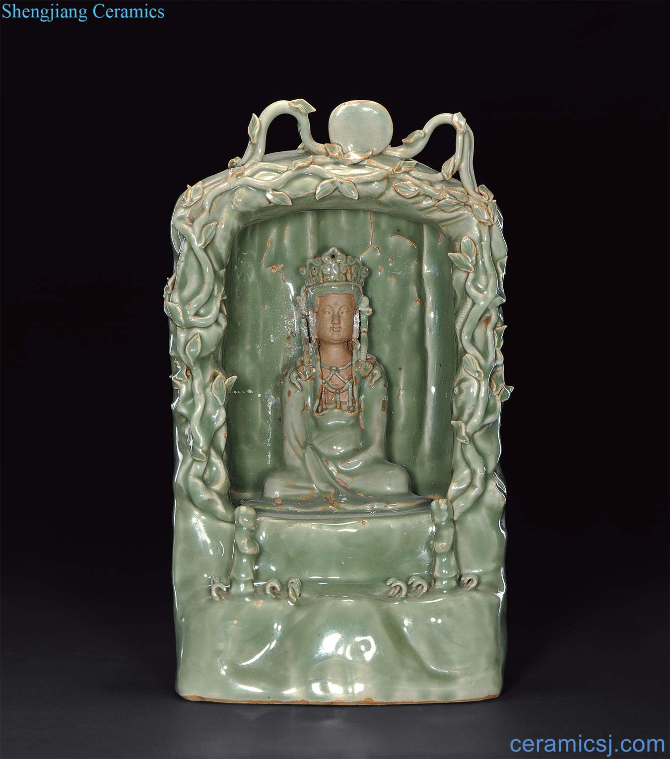 yuan Longquan celadon guanyin niches