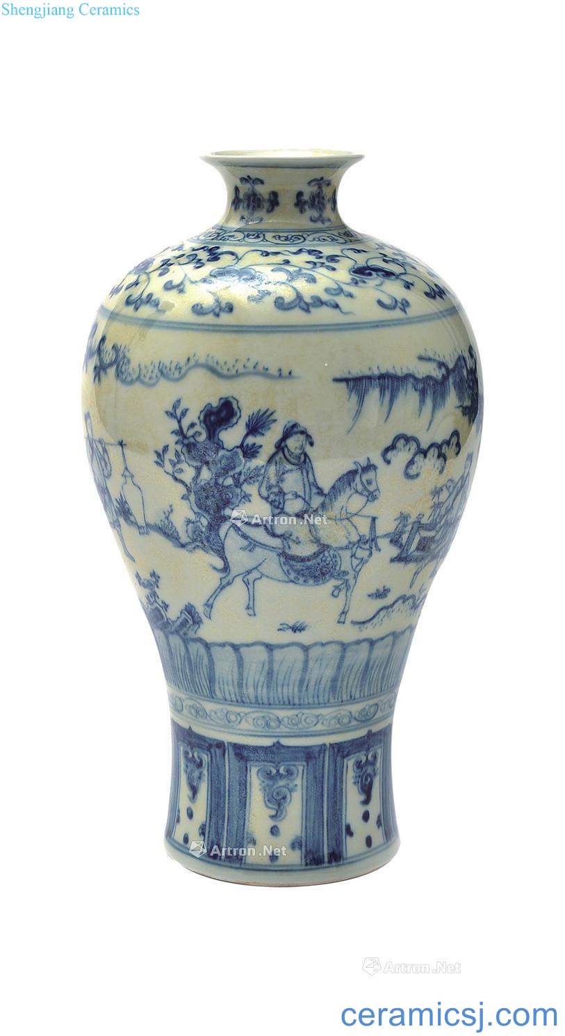 chenghua Stories of blue and white grain mei bottle (a)