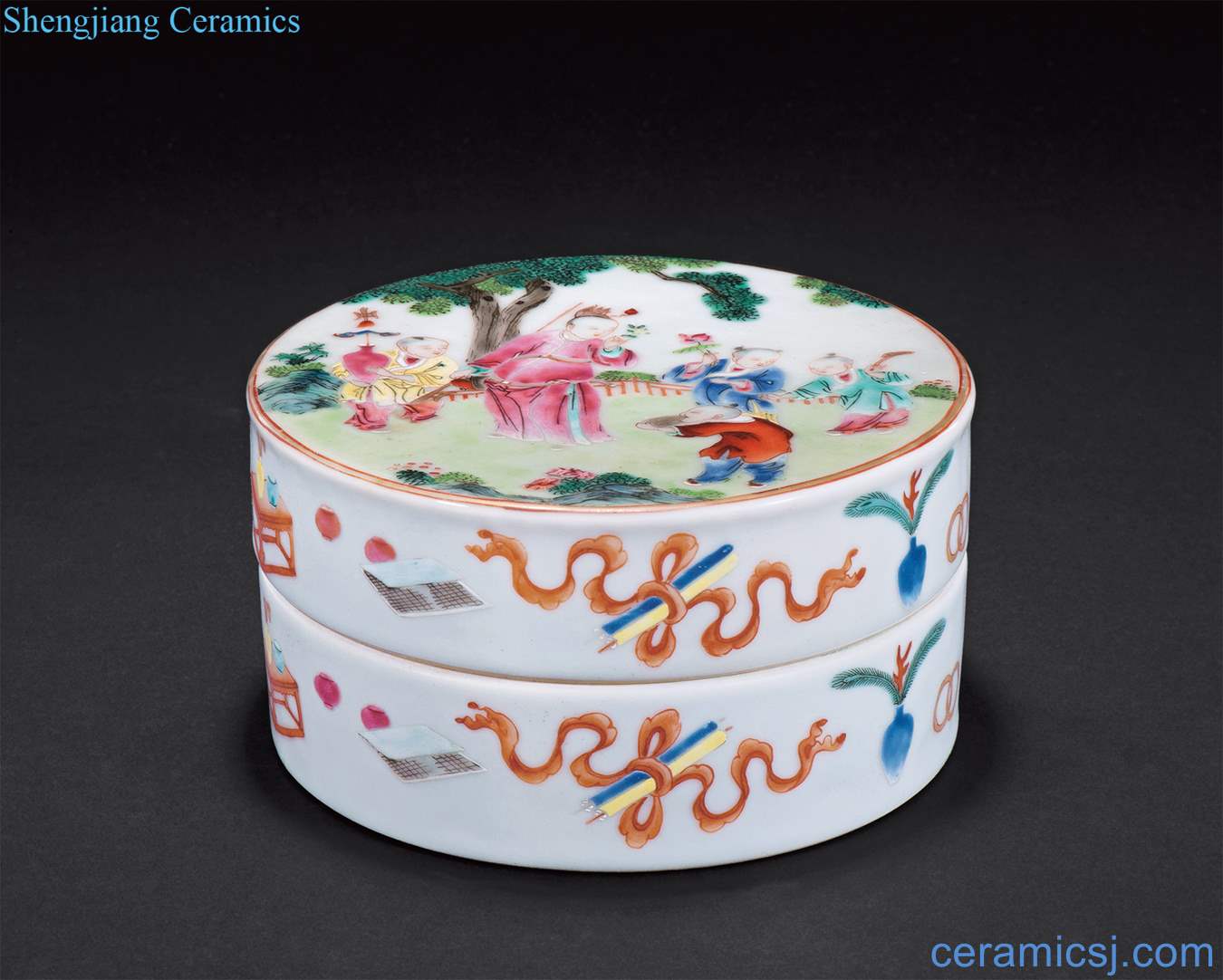 Qing qianlong pastel five sub-ka cover box
