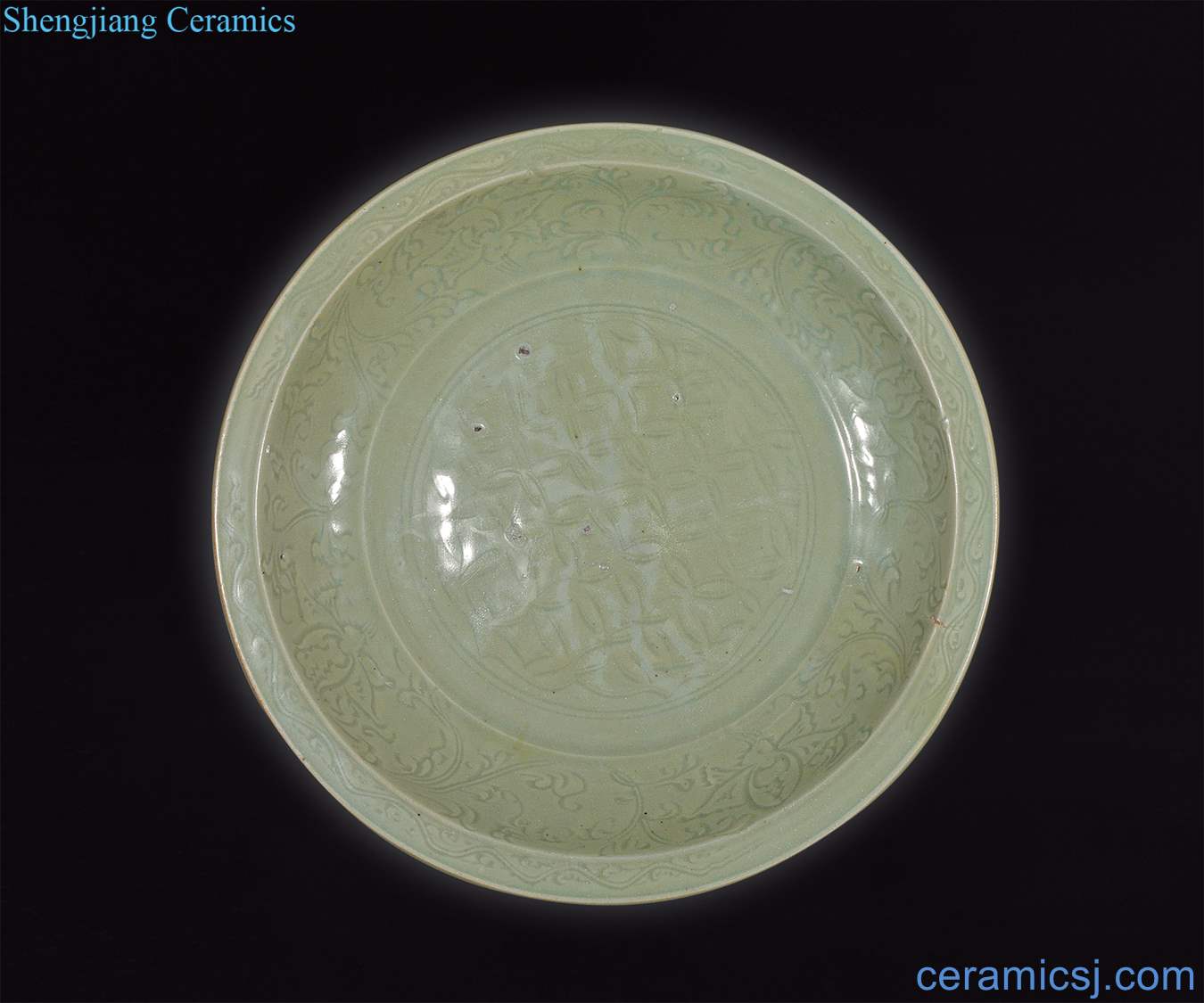 yuan Longquan celadon checkered plate