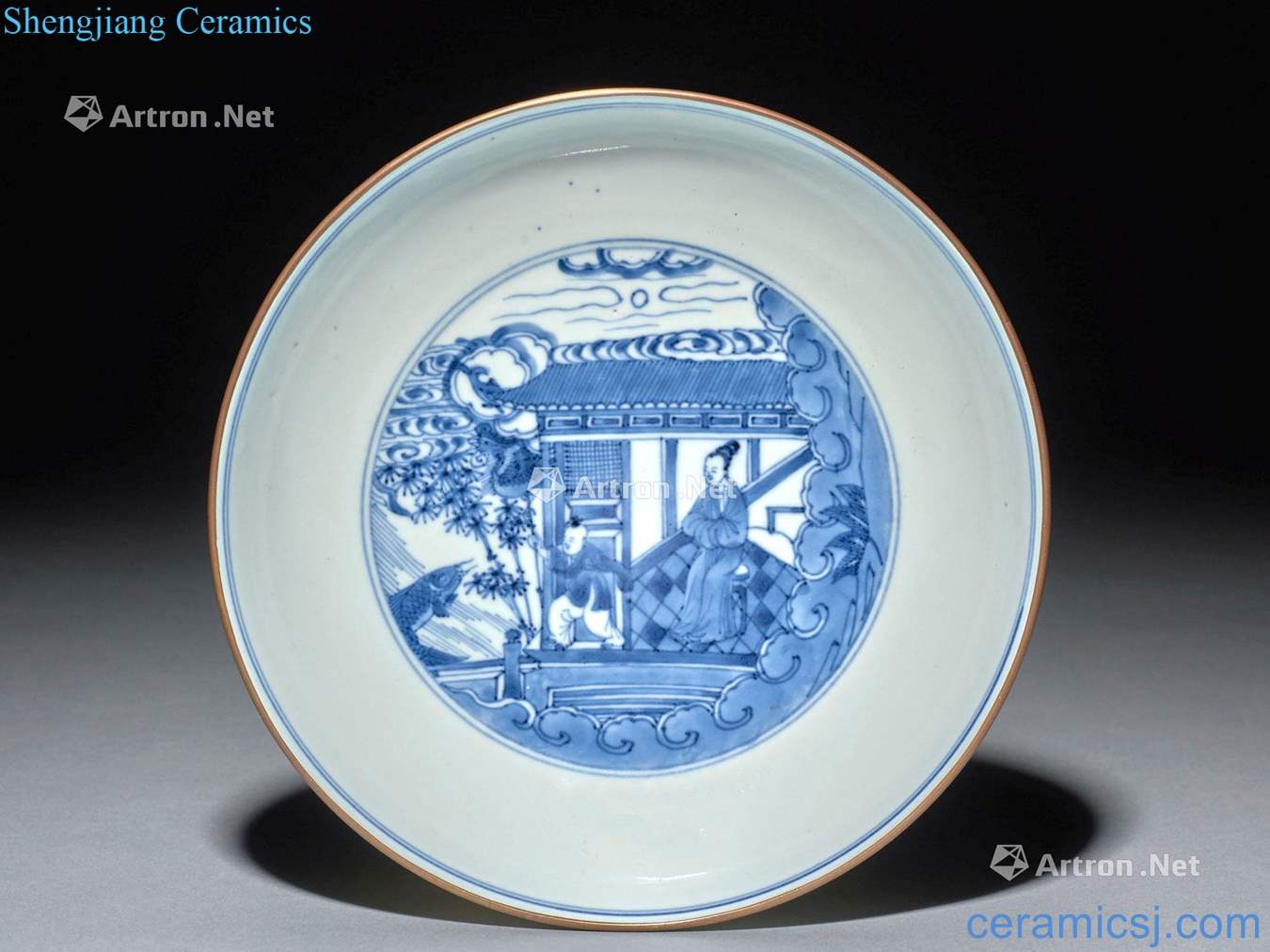 CHINA, the QING DYNASTY, 18 th CENTURY A BLUE AND WHITE PORCELAIN SAUCER