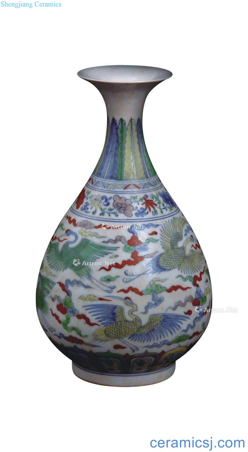 chenghua Bucket clouds crane grain okho spring bottle (a)