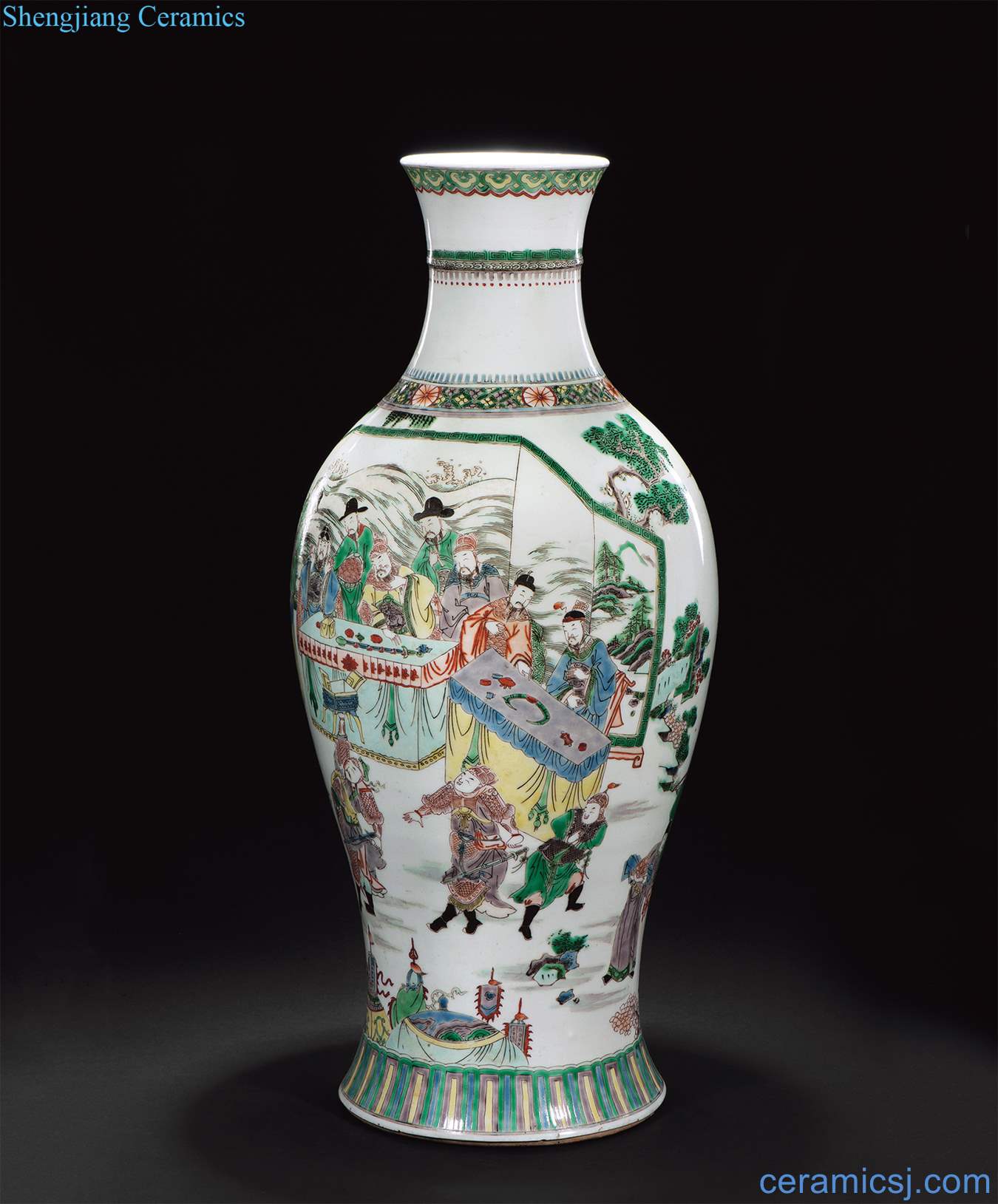 Qing guangxu Colorful characters bottle