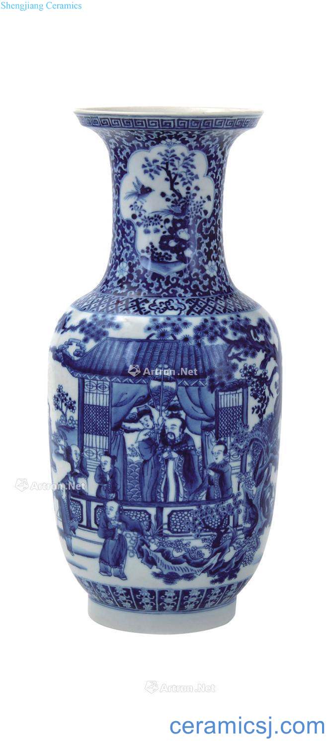 xianfeng Stories of blue and white lines dish buccal bottle (a)