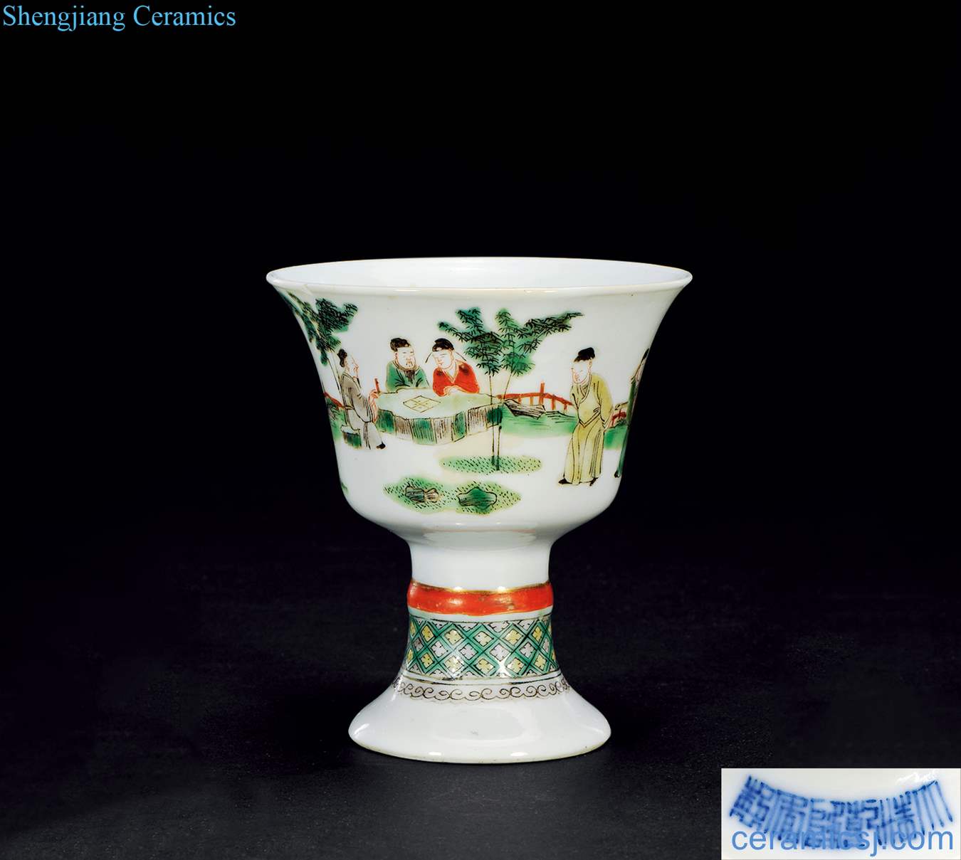 Qing qianlong Seven sages of bamboo forest best cup