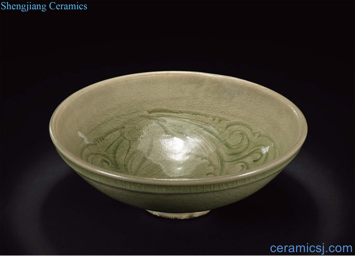 yuan Yao state kiln peony green-splashed bowls