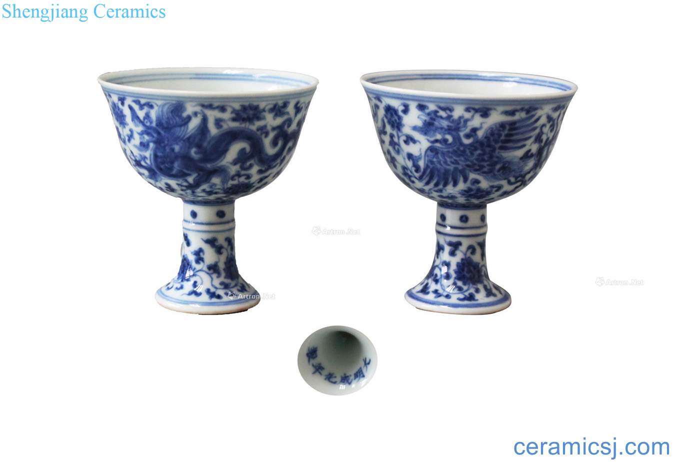 Blue and white longfeng wear pattern best cup two things (a),