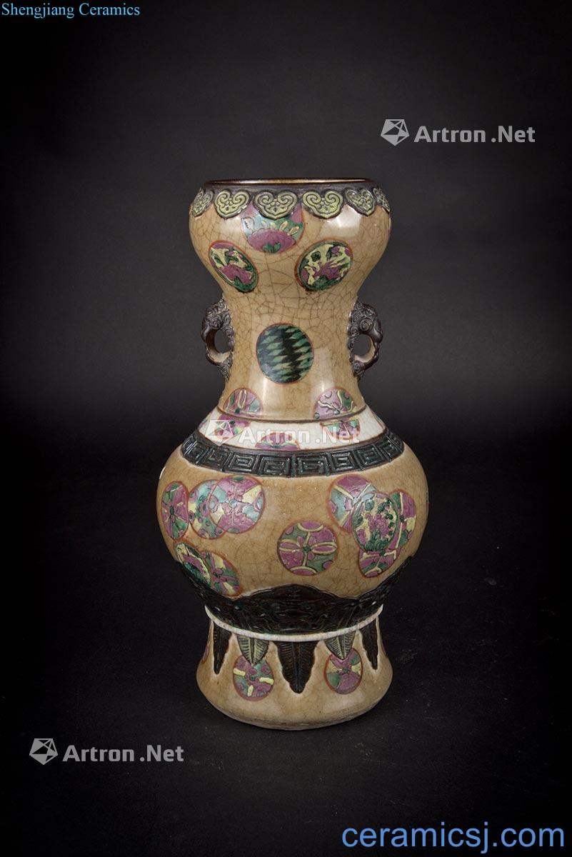 Mid qing pastel ball flower vase