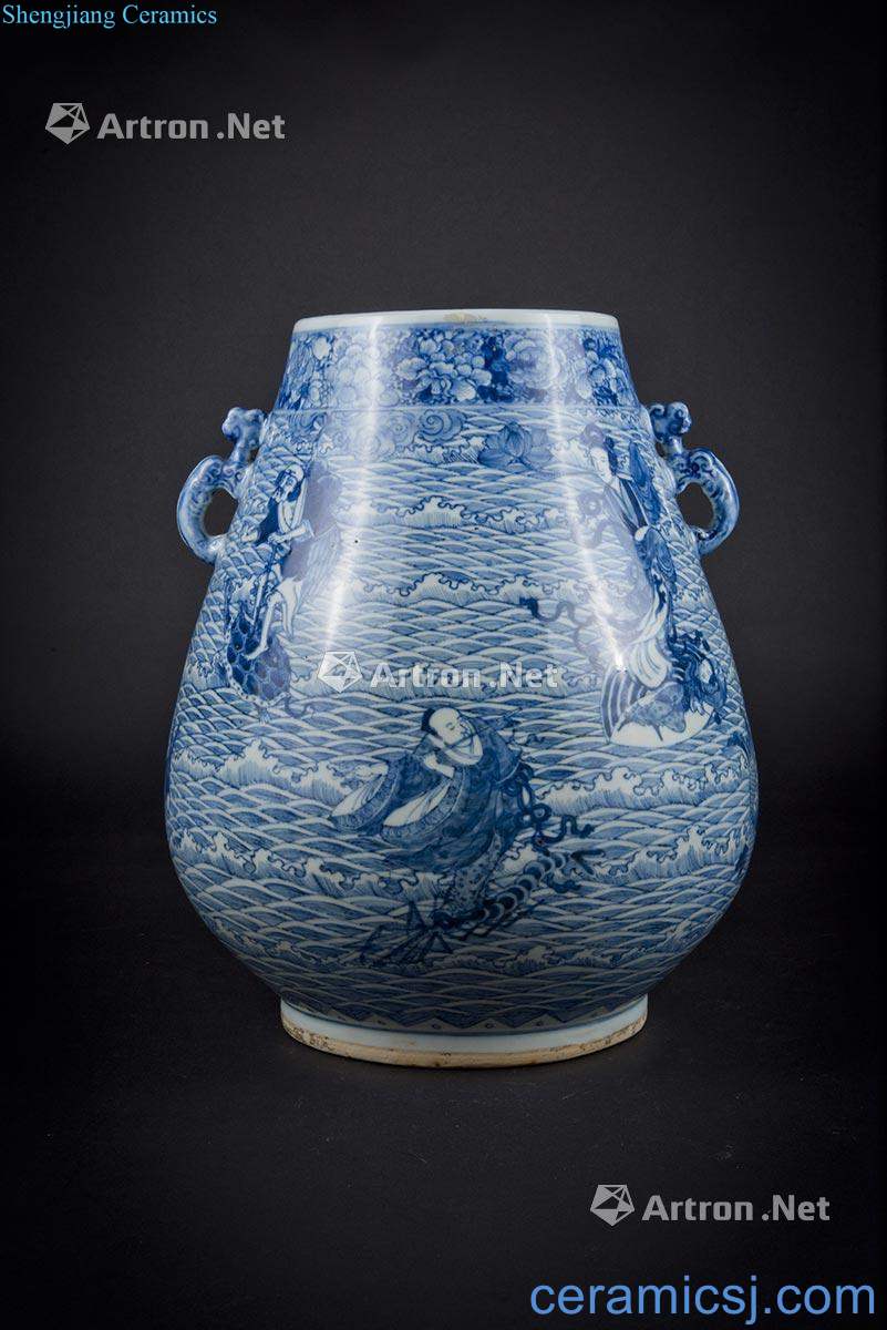 Guangxu dynasty porcelain of the eight immortals You vase with a dragon