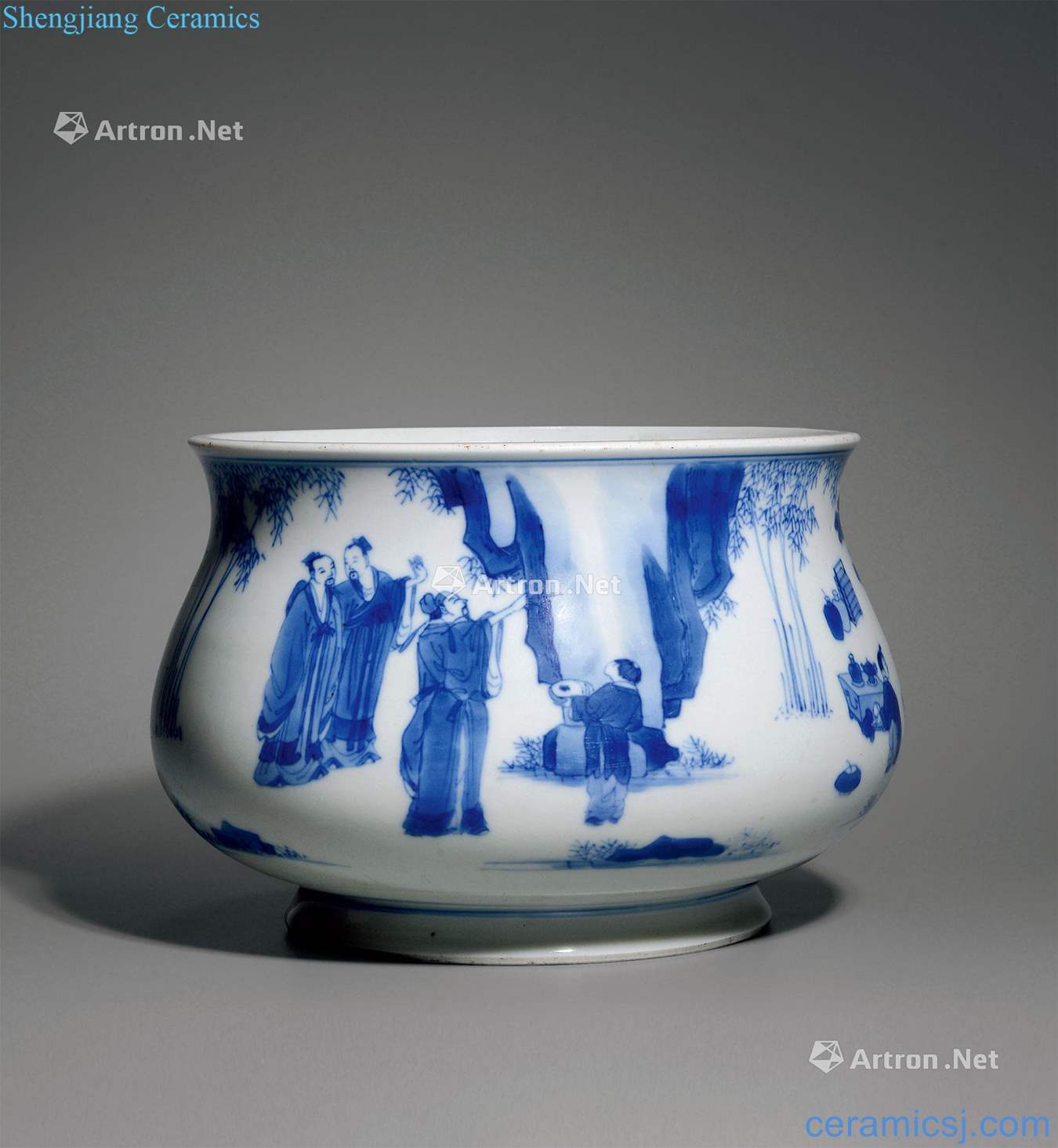 The qing emperor kangxi Blue and white western chart furnace