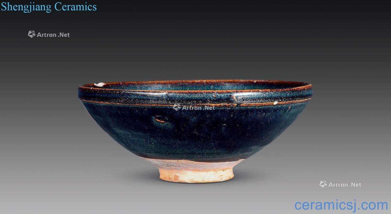 yuan Magnetic state kiln black glaze the folding of the bowl