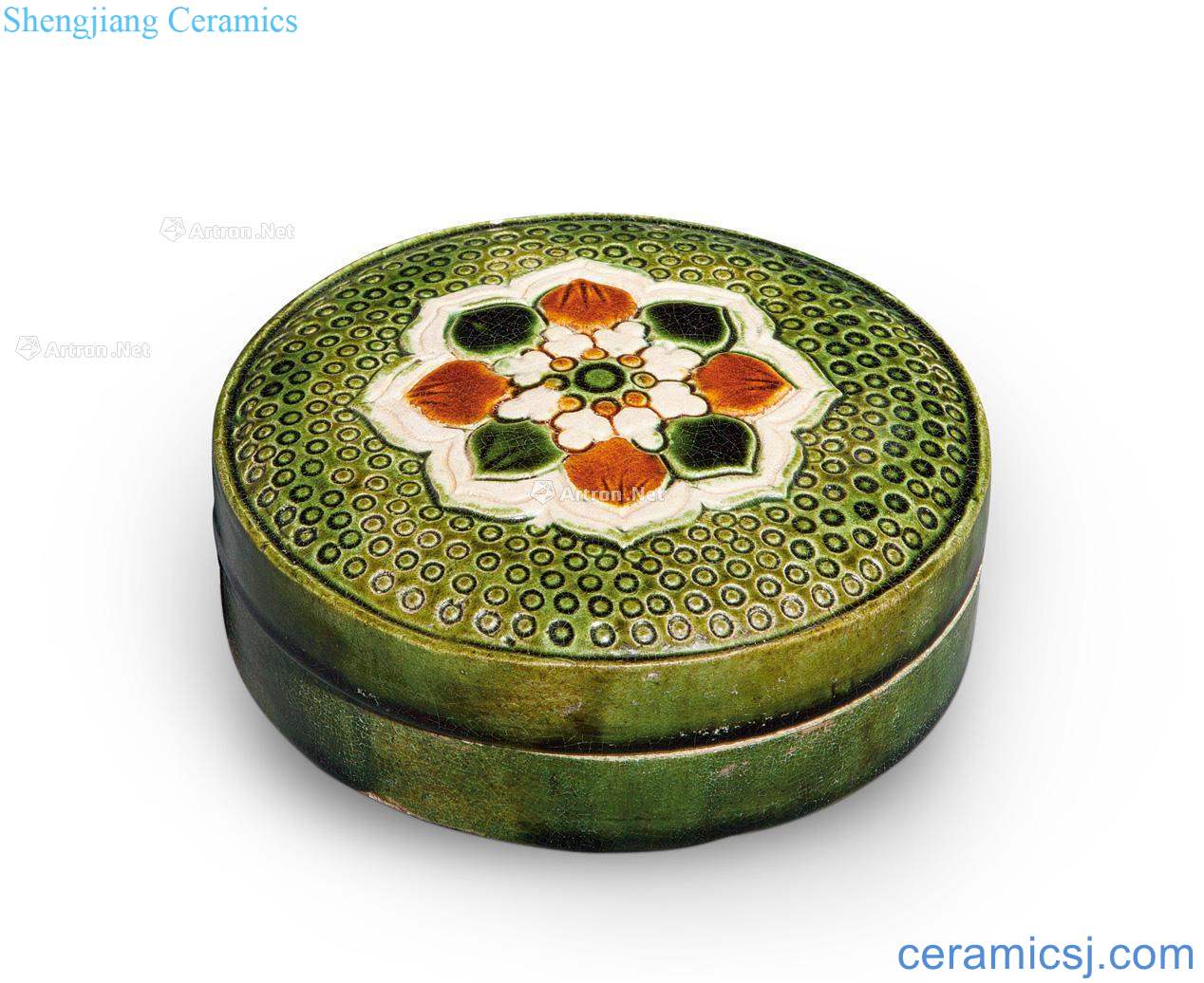 The tang dynasty Three-color stick a flower pattern fragrance box